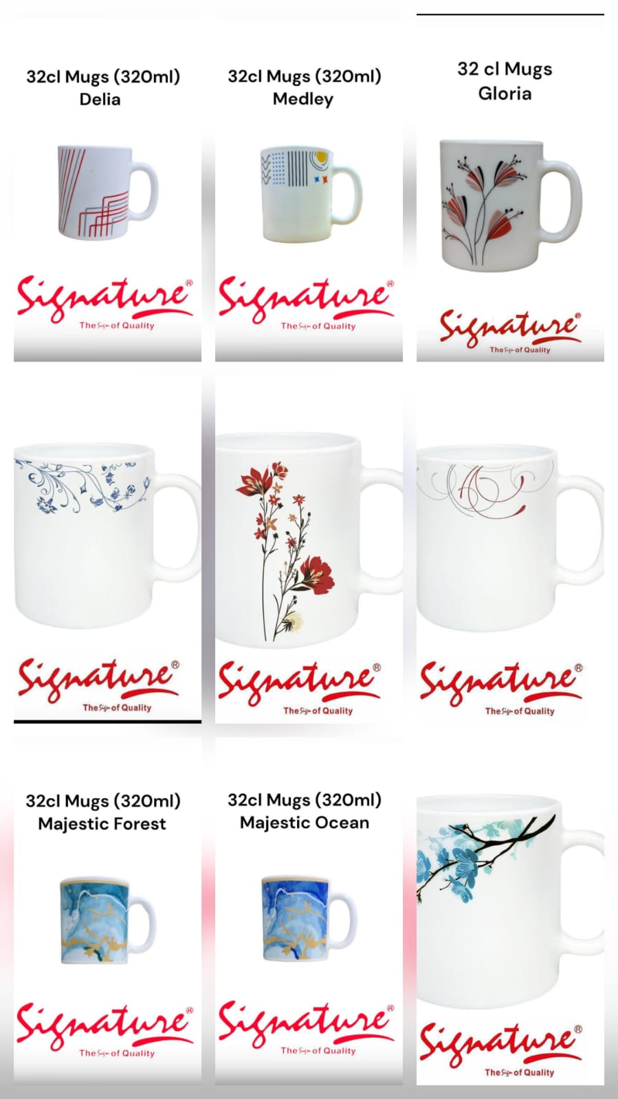 Set of 6 Signature Cups